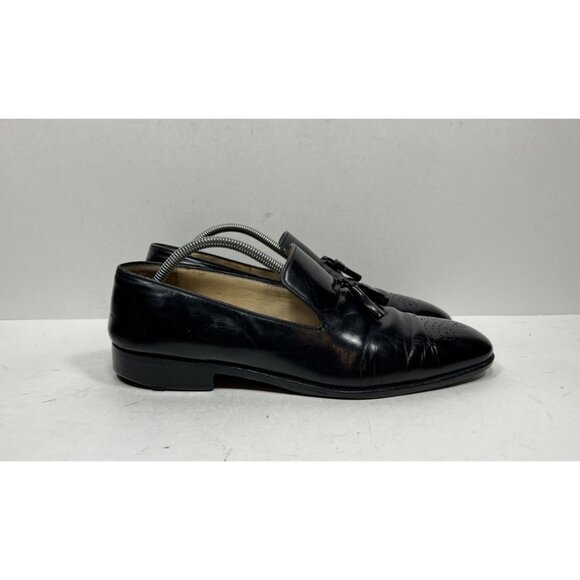 Salvatore Ferragamo Tassel Loafer Black Leather Men’s Size 10 D Shoes Slip On